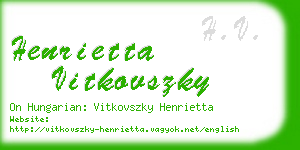 henrietta vitkovszky business card